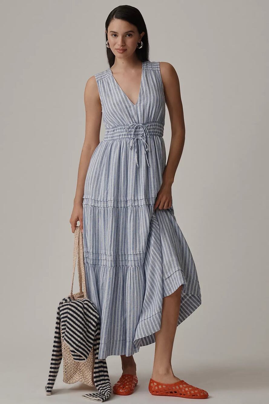 Anthropologie The Somerset Sleeveless Linen Maxi Dress - Size M